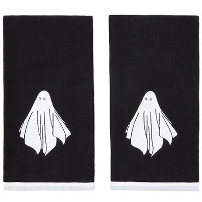 The Lakeside Collection Halloween Ghost Bath Collection - Set of 2 Hand Towels 2 Pieces
