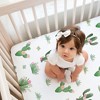 Sweet Jojo Designs Girl Fitted Crib Sheets Set Cactus Floral Pink and Green 2pc - 4 of 4