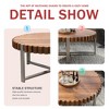 NicBex Natural Wood Texture Round Coffee Table with Sturdy Base & Fluted Sides,Minimalist Wooden Tea table Center Table for Living Room,Brown - 3 of 4