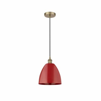Plymouth Dome - 1 Light Cord Hung Mini Pendant In Industrial Style-12.88 Inches Tall and 9 Inches Wide