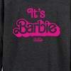 Women's - Barbie - It's Barbie Pink Lightweight French Terry Wide Neck Long Sleeve Shirt - 2 of 4