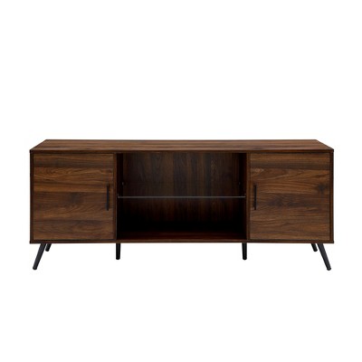 40 Contemporary Metal TV Stand - Dark Walnut/Black