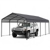 Heavy-Duty Metal Carport,Galvanized Steel Roof & Frame,All-Weather Outdoor Car Shelter-Maison Boucle - 4 of 4