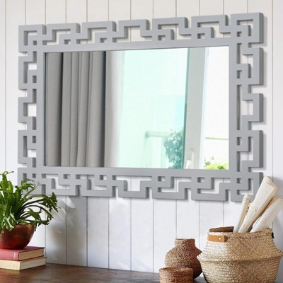 Ruso Weights Rustic Hanging Wood Decorative Mirror