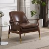 Modern Accent Chair, Mid Century PU Leather Lounge Chair, Upholstered Arm Chair with Padded Seat, Modern Recliner Chair for Home Office - 3 of 4
