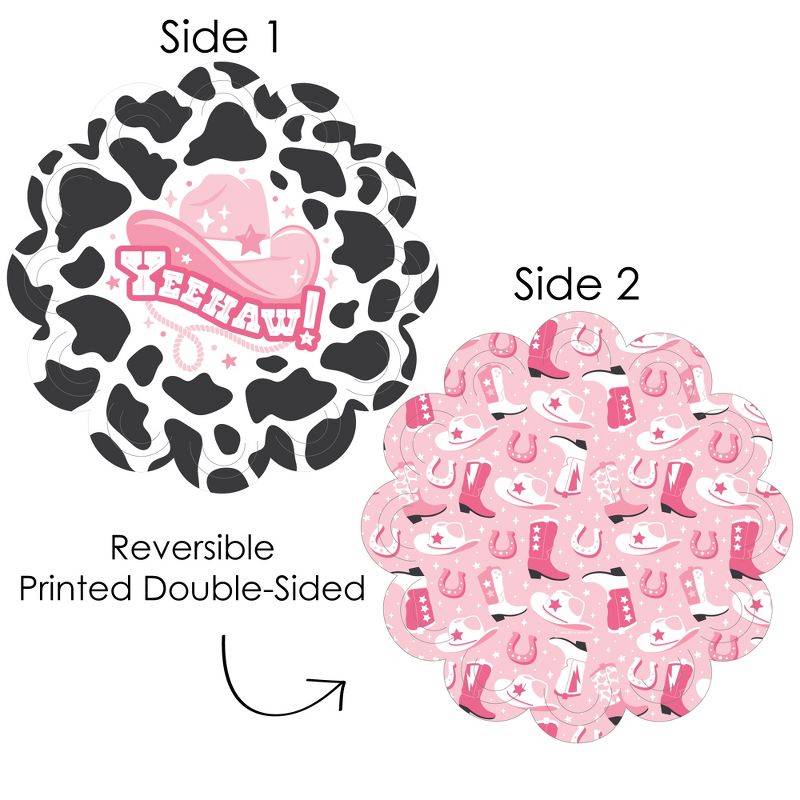Big Dot of Happiness Rodeo Cowgirl - Pink Western Party Round Table Decorations - Paper Chargers - Place Setting For 12, 3 of 9