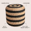JONATHAN Y Aimee Modern Minimalist Two-Tone Hand-Woven Hyacinth Stool - 3 of 4