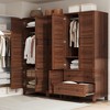 Armoire Wardrobe Closet with 2 Drawers,72" Wooden Tall Clothing Wardrobe Cabinet with Hanging Rod, Armoire with Doors Adjustable Shelves for Bedroom - 2 of 4