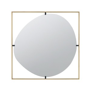 GlasFlength Decorative Wall Mirrors Classic Mirror Wall Mirror Decorative Square Mirror Vanity Mirror for Bathroom, Gold, 31.9"*0.8"*31.9" - 1 of 4