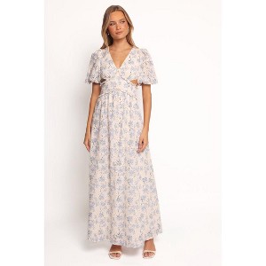 Petal and Pup Jemima Puff Shoulder Maxi Dress - Blue Floral - 1 of 4