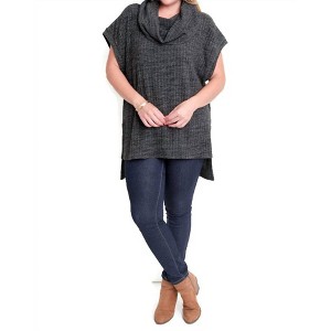 Women's Cowl Neck Tunic Sweater - PLUS - umgee - 1 of 3