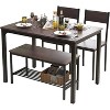 Dining Table Set for 4, Kitchen Table with 2 Chairs, Bench with Storage Rack, Dining Room Table Set for Small Place, Apartment, Kitchen - 2 of 4