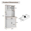 Kitchen Pantry Cabinet with Microwave Stand, 71”Freestanding Tall Kitchen Cabinet with Doors and Shelves for Dining Room - 2 of 4