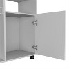 LunaLulinlk Kitchen Cart, Single Door Cabinet, Four Casters, White Finish - 4 of 4