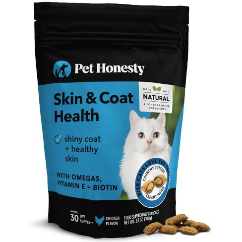 Skin Coat Dual Texture Chews For Cats Chicken Flavor 3.7 Oz