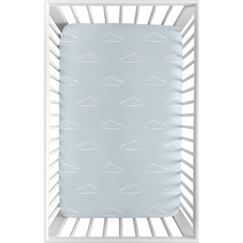 Sweet Jojo Designs Boy Baby Fitted Mini Crib Sheet Airplane Blue