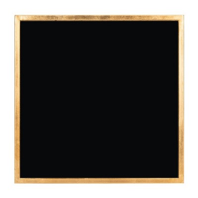 Transitional Gold & Black Square Metal Glass Accent Table