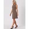 INSPIRE CHIC Women's Work Round Neck Sleeveless Fit and Flare Dresses - 3 of 4