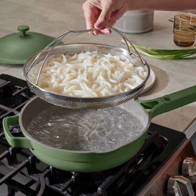 Sage Green 10.5" Aluminum Ceramic Nonstick Pan with Lid