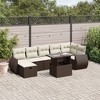 vidaXL 8 Piece Patio Sofa Set with Cushions Brown and Cream Poly Rattan - without storage - 2 of 4