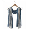 Pavilion Gift Company - Blue - 70" x 30" Lace Accent Scarf - Sweaters and Shawls - 2 of 2