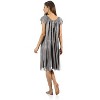Casual Nights Women's Cap Sleeve Flower Silky Tricot Nightgown - 3 of 4