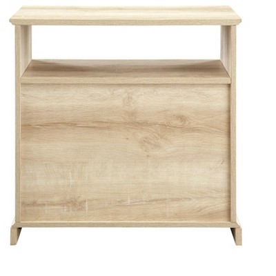 Transitional 2 Drawer Nightstand White Oak - Walker Edison