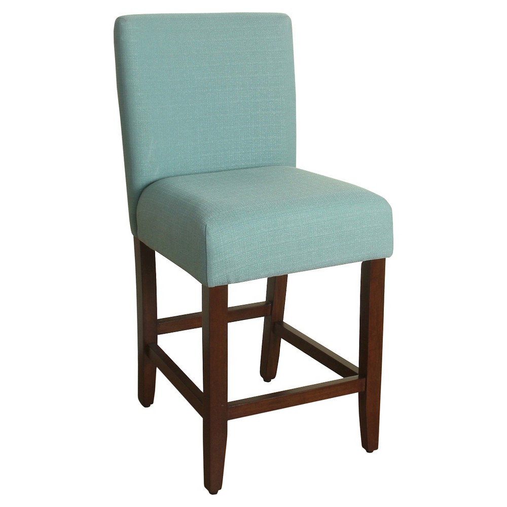 Photos - Chair 24" Upholstered Counter Height Barstool Aqua - HomePop