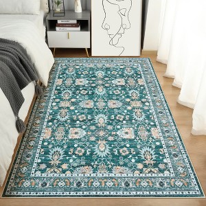 Area Rug for Living Room, Washable Vintage Printed Soft Rugs, Non Slip Low Pile Carpet for Bedroom, Dining Room, Living Room - 1 of 4