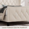 Upholstered Bed Frame with Tufted Wingback Headboard – Elegant, Noise-Free Design, Easy Assembly in Blue - 4 of 4