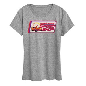Women's - Disney - Lightning McQueen Speed Shop Short Sleeve Graphic T-Shirt - 1 of 4