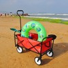 CAVINAS Heavy Duty Folding Wagon for Camping,Shopping Cart with All-Terrain Wheels,Utility Cart for Camping Shopping - 2 of 4