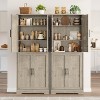 必填70in Tall Kitchen Pantry Cabinet, Freestanding Storage Cabinet with 4 Doors and Adjustable Shelves, for Dining Room,Living Room - 3 of 4