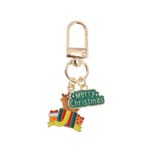 Unique Bargains Christmas Keychain Lobster Clasp Zinc Alloy Colorful 2.17" 1 Pc - 1 of 4