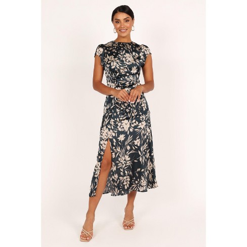 Anabelle Halter Neck Midi Dress - Black Floral - Petal & Pup USA