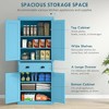DOMETOUR 72" Kitchen Pantry Cabinet Freestanding Tall Storage Cabinet with 4 Doors, Drawer and 3 Adjustable Shelves for Dining Room - 4 of 4