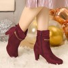 Perphy Women's Round Toe Platform Block Heels Mid-Calf Boots - 2 of 4