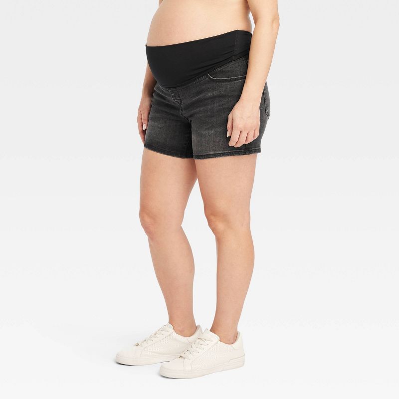 Over Belly Midi Maternity Jean Shorts - Isabel Maternity by Ingrid & Isabel™, 4 of 6