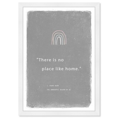 13" x 19" No Place Like Home Motivational Quotes Framed Wall Art Gray - Olivia's Easel: Inspirational Decor, Modern Style