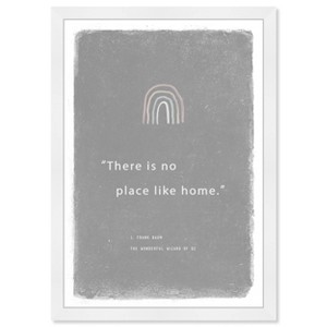 13" x 19" No Place Like Home Motivational Quotes Framed Wall Art Gray - Olivia's Easel: Inspirational Decor, Modern Style - 1 of 4