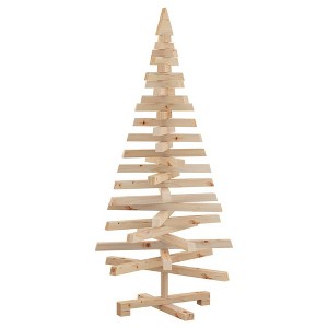 vidaXL Christmas Trees with Stand Natural 47.2" Solid pine wood - 1 of 4