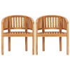 vidaXL Garden Chair Set of 2 Natural Teak Teak Wood Standard - 4 of 4