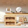 MOEPISY Vintage Breadbox Bread Storage Container Farmhouse Food Organizer Pantry Shelf (Natural) - 3 of 4