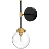 Runesay Black Gold Wall Sconce Indoor Industrial Globe Wall Light Fixture Clear Glass Globe Wall Lamp (Exclude Bulb) - 3 of 4
