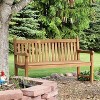 Sunnydaze Outdoor Solid Teak Wood with Light Stained Finish Patio Garden Bench Seat - 60" - Light Brown - 4 of 4
