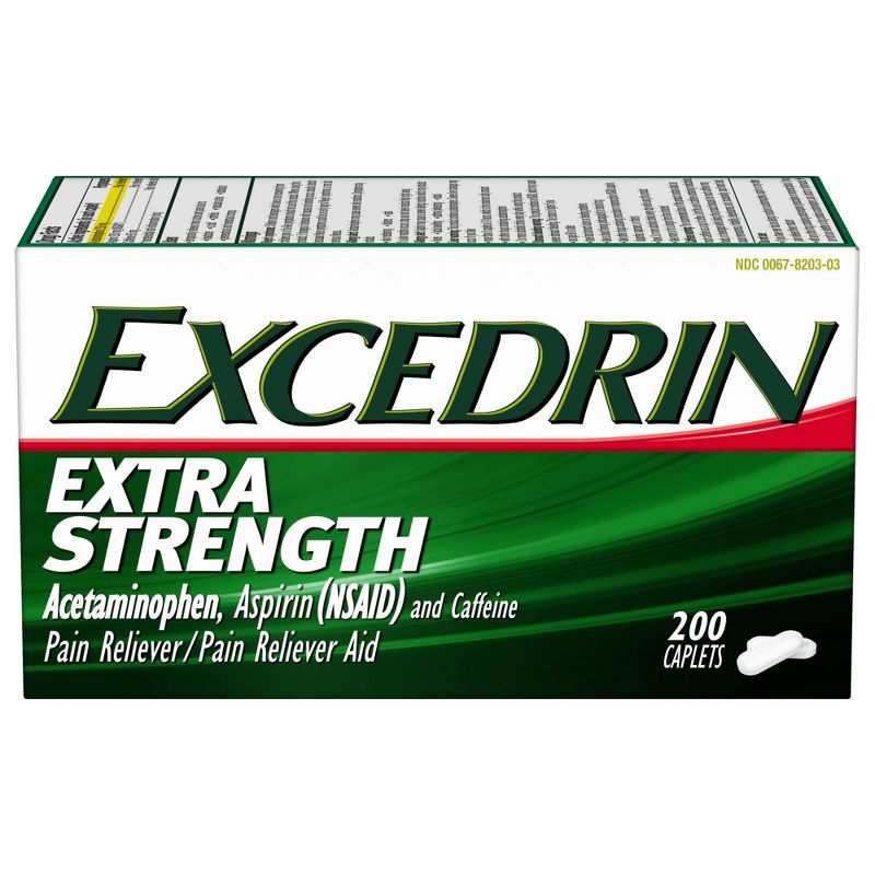 Excedrin Extra Strength Pain Reliever Caplets - Acetaminophen/Aspirin (NSAID), 1 of 10