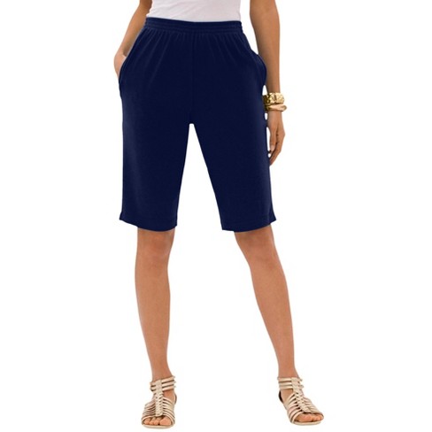 Women's plus size on sale knit bermuda shorts