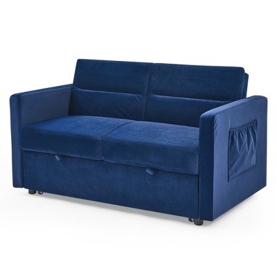 NicBex 54.5 Inch Loveseats Sofa Bed with Pull-out Bed,Adjsutable Back and 2 Arm Pocket for Living Room,Apartment,Office