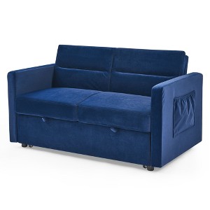 NicBex 54.5 Inch Loveseats Sofa Bed with Pull-out Bed,Adjsutable Back and 2 Arm Pocket for Living Room,Apartment,Office - 1 of 4