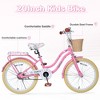 Whisen 20" Girls Bike & Gift for Kids, Bicycle with Basket for 7-10 Years Old, wheel ,No Training Wheels Included - 2 of 4